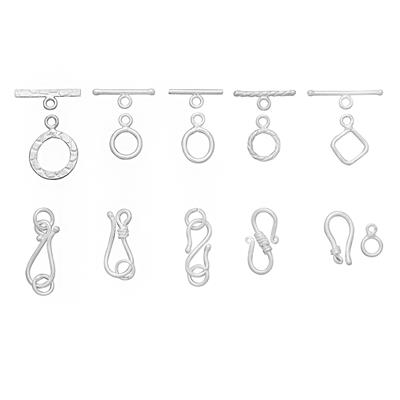 925 Sterling Silver Clasp Bundle10 designs (Pack of 10pcs)