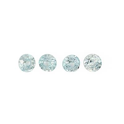  2.31cts Blue Zircon Approx 4mm Round Pack of 4