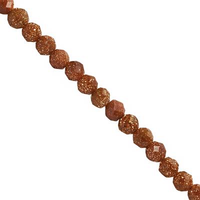 8cts Orange Sandstone Faceted Round Approx 1 to 2mm 30cm Strand 