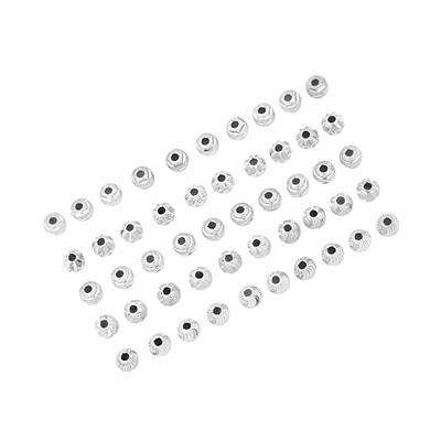 925 Sterling Silver Diamond Cut Spacer Bead Bundle Approx 4mm (50pcs - 5 Designs)