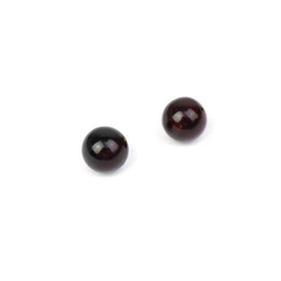 Baltic Cherry Amber Fully Drilled Beads, 10mm (2pcs) 
