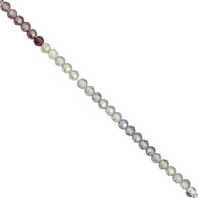 10cts Multi Sapphire Faceted Rondelle Approx 2mm, 28cm Strand