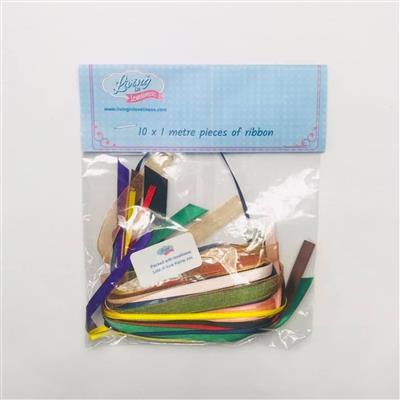 Living in Loveliness 10 x 1m  Multi Colour Ribbon Bags 