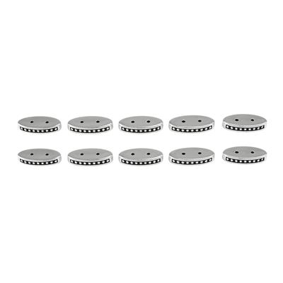 Silver Plated Base Metal Lalaria Carrier Beads, approx 9 x 21mm, 10pcs