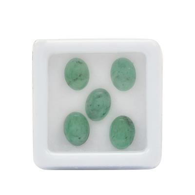 6cts Emerald Oval Cabochon Approx 6x8mm (Set of 5)