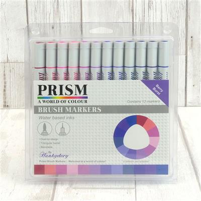 Prism Brush Markers - Berry Burst, Contains 12 Dual-tip Brush Pens in gorgeous shades of Pinks and Purples 