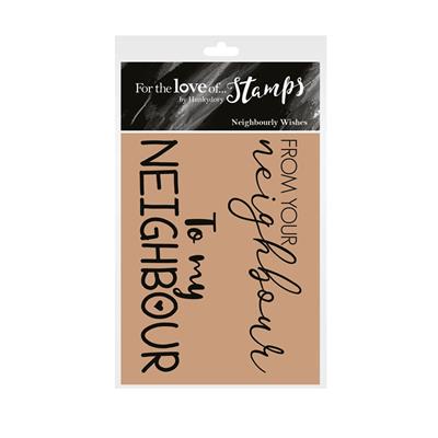 For the Love of Stamps - Neighbourly Wishes, A7 stamp set - Contains 2 stamps