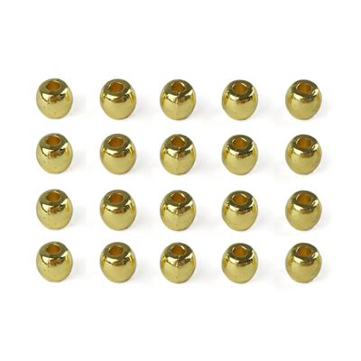 Gold Plated Base Metal Smooth Barrel Spacer Beads with 2mm Drill Hole, Approx 6mm (20pcs)
