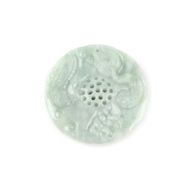 180cts Type A Green Jadeite Dragon Playing Pearl Pendant, Approx 52mm