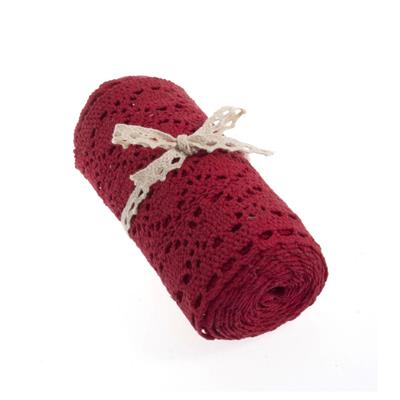 Cotton Lace Red Roll 15cm x 1.8m