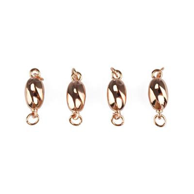 Rose Gold 925 Sterling Silver Twisted Bullet Clasp Approx 12x5.5mm (4pcs)