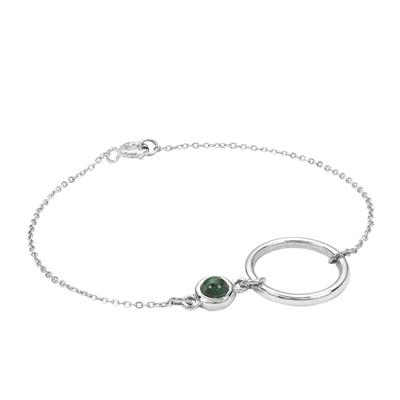 925 Sterling Silver Bracelet with 0.78cts Malachite Stone, Approx 7inch