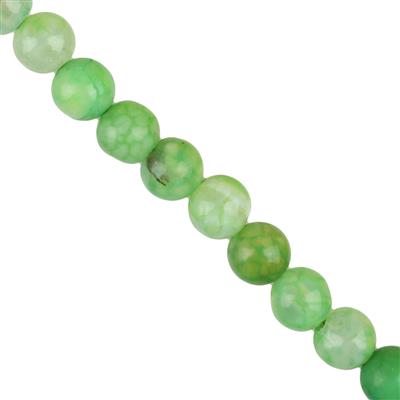 90cts Green Fire Agate Plain Rounds Approx 6mm, 38cm Strand