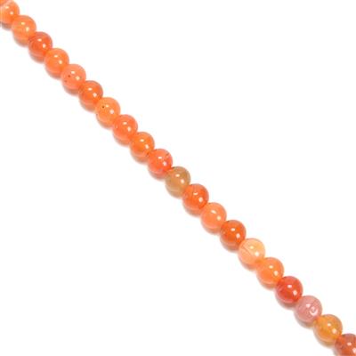 150cts Sunset Botswana Agate Plain Rounds Approx 8mm, 38cm Strand
