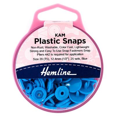 Blue Plastic Snaps 25 x 12.4mm