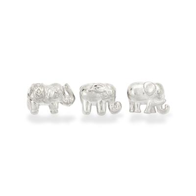 925 Sterling Silver Elephant Spacer Beads Approx 8x6mm 3pcs (3 designs)