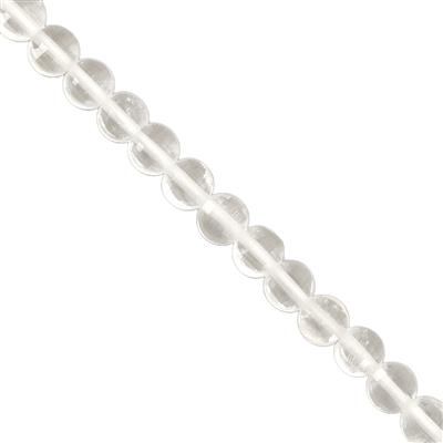 24cts Clear Quartz faceted Coin Approx 4mm, 30cm Strand