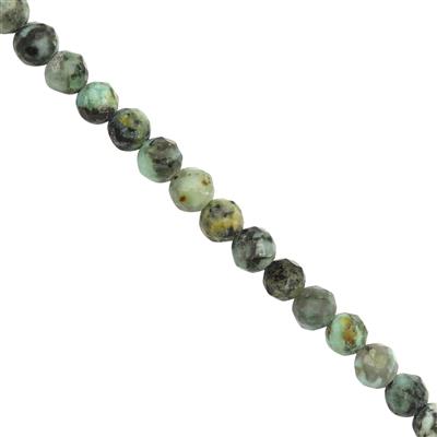 23cts Turquoise Faceted Rounds Approx 3mm, 30cm Strand