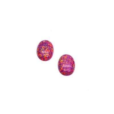Red Synthetic Opal Oval Cabochon, 10x14mm (2pk)