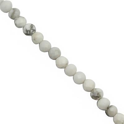 8cts Magnesite Micro Faceted Round Approx 2mm, 31cm Strand
