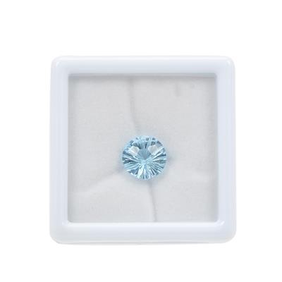 4cts Sky Blue Topaz Round Honeycomb Cut Approx 10mm