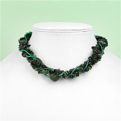 Chrome Diopside Small Nugget with 1m Tumble Strand Project With Downloadable Instructions By Linda Brumwell