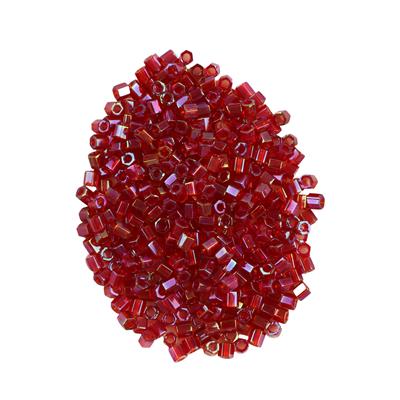 Miyuki Transparent Red Lustre Cut Seed Beads 8/0 (APRX 20GM/TB)