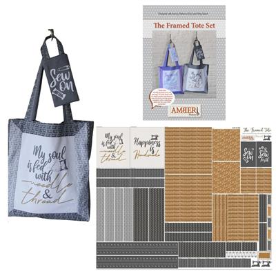 Amber Makes Charcoal Framed Tote Kit, Instructions & Fabric Panel