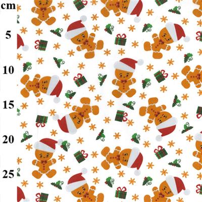 Christmas Gingerbread Polycotton Fabric 0.5m 