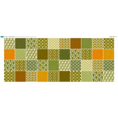 Geometric - Garden Shades Forty Squares Fabric Panel (140 x 56cm)