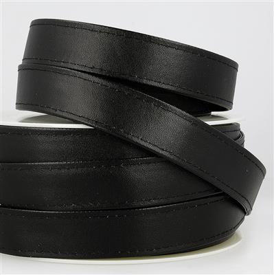 Faux Leather Webbing Black 25mm (1m)