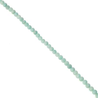 241cts Natural Amazonite Plain Round Approx 6mm, 1 Metre Strand