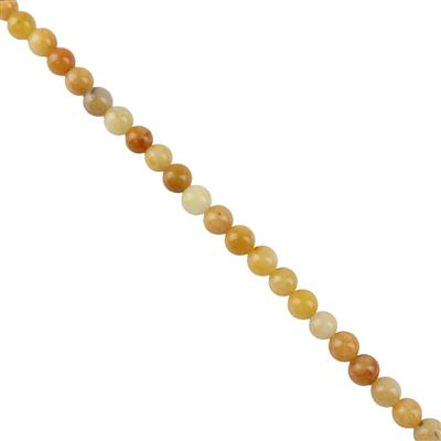 165cts Beeswax Quartzite Jade Rounds Approx 8mm, Approx 38cm Strand