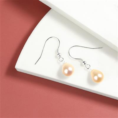 925 Sterling Silver, Half Drilled White Freshwater Drop Pearls Project 
