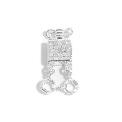 925 Sterling Silver Box Double Clasp Approx 20x8mm