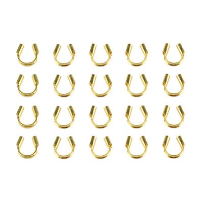 Gold Plated 925 Sterling Silver Wire End Tips Approx 4mm, Hole Approx 0.50mm (20pcs)