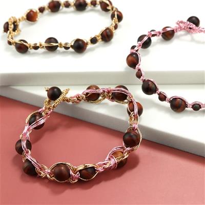 Natural Frosted Red Tiger Eye, Zari Project With Instructions By Alison Tarry