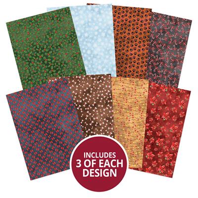 Christmas Pawprints Adorable Scorable Cardstock Pattern Pack, Contains 24 x 350gsm A4 Adorable Scorable sheets 