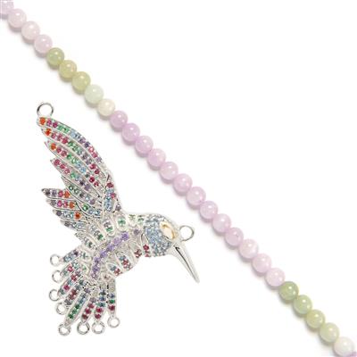 Bi-Colour Kunzite Hummingbird Necklace With Instructions By Debbie Kershaw