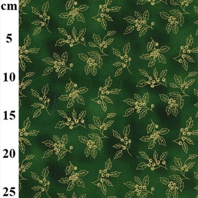 100% Cotton Green Holly Fabric 0.5m
