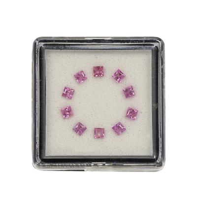 0.65cts Pink Sapphire Square Princess Approx 2mm Pack of 10 (H)