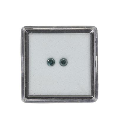 0.21cts Blue Dimond Round Brillant Approx 3mm Pack of 2 (HI)
