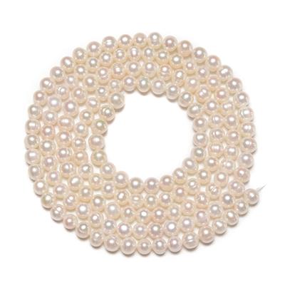 White Freshwater Cultured Potato Pearls Approx 7-8mm, 1 Metre Strand