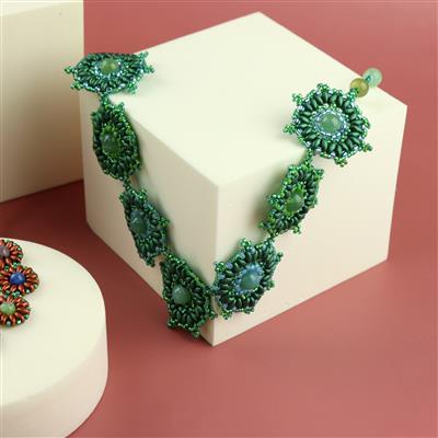 Peacock Fire Agate, Seed Beads & SuperDuo Project With Instructions By Mark Smith