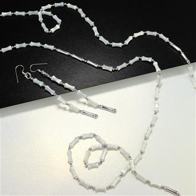 925 Sterling Silver & Mother Of Pearl Bamboo Bead Project With Instructions By Monika Soltesz