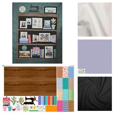 Allison Maryons Bookcase Memory Wall Hanging Kit: Instructions, Photo Paper & Fabrics - Mauve Border