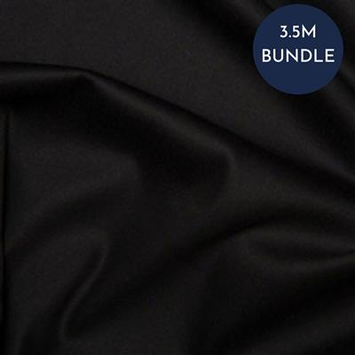 Stretch Cotton Sateen Black Fabric Bundle (3.5m)