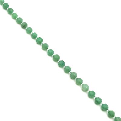 170cts Green Aventurine Fancy Faceted Beads Approx 10x9mm, 38cm Strand