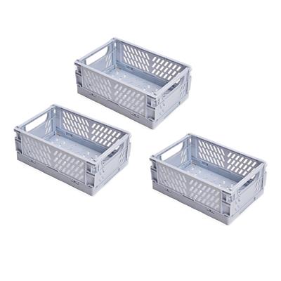 Blue Plastic Stackable Boxes, 15x10x5.8cm, 3pcs