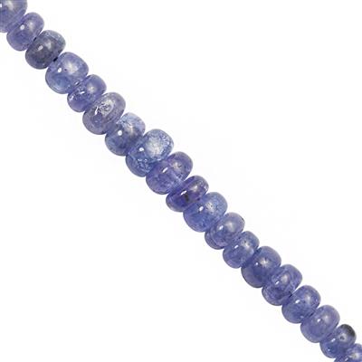 18cts  Steve's Tanzanite Biggest Ever Deal Smooth Rondelles Approx 2 to 5mm, 15cm Strand
